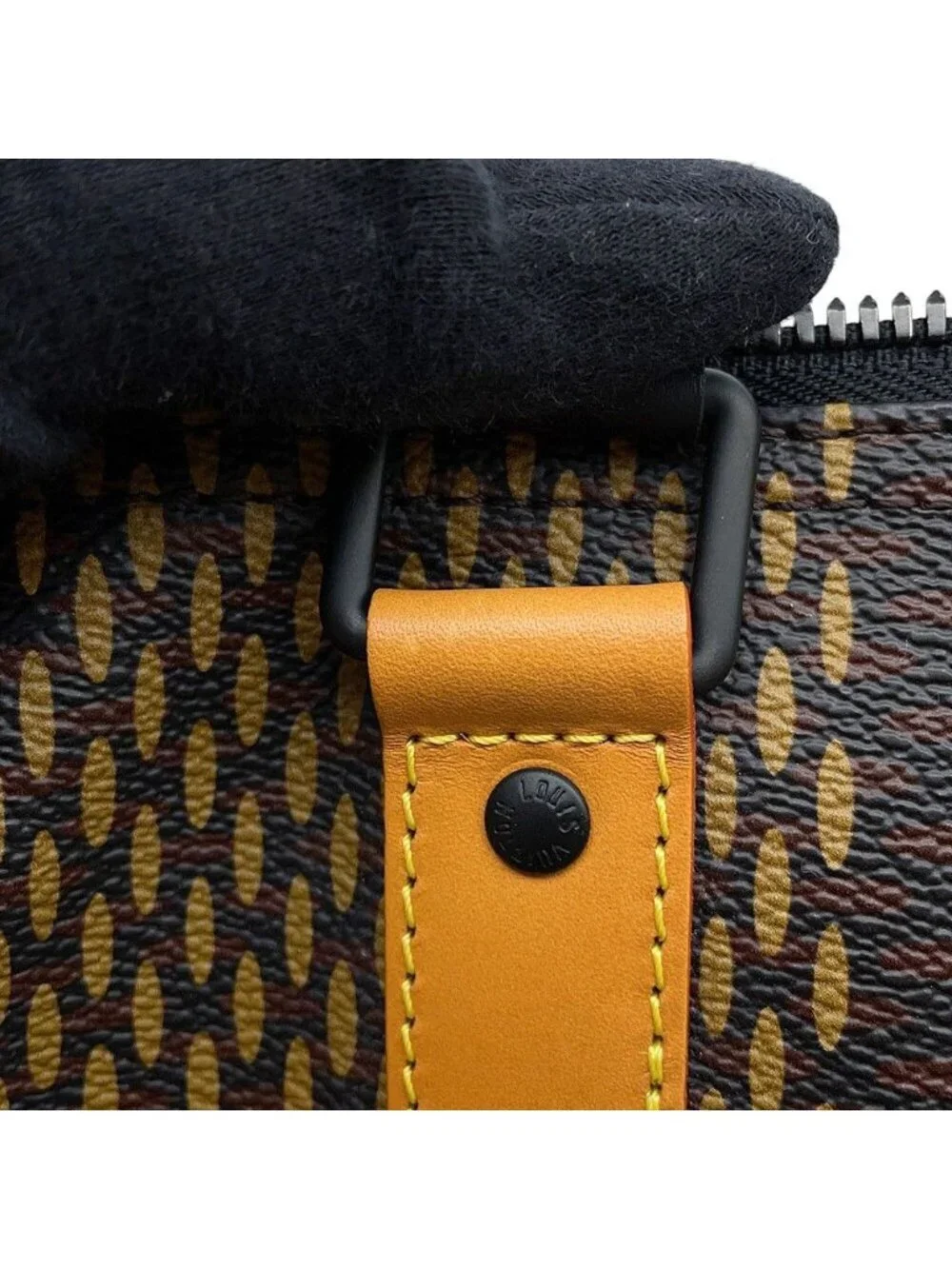 Louis Vuitton Boston Bag Damier Ebene Giant Monogram Keepall Bandouliere 50